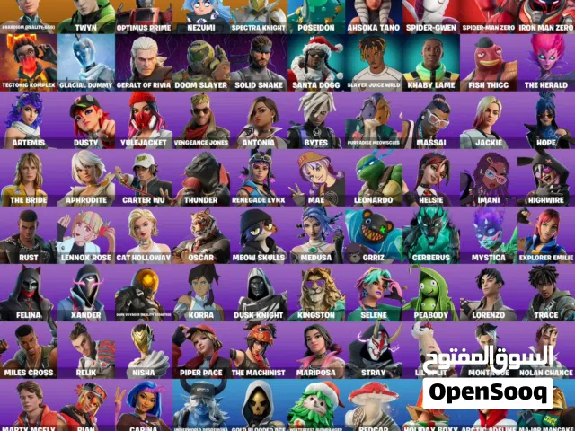 حساب فورت نايت قوي فيه 95 سكن يربط كلشي ومربوط سوني وفيه رقصات واكسات حلوة الوصف مهم تفاصيل اكثر خاص