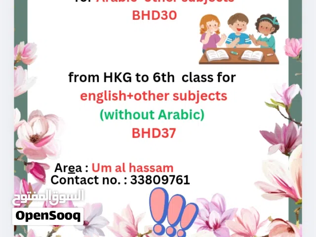 تدريس جميع المواد