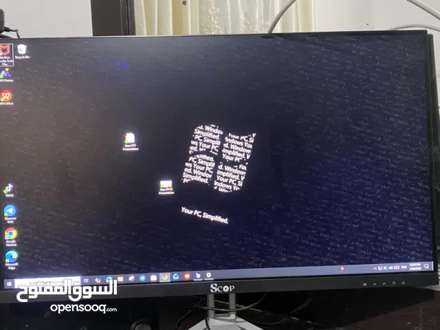كمبيوتر +شاشة شبه جديد للبيع
