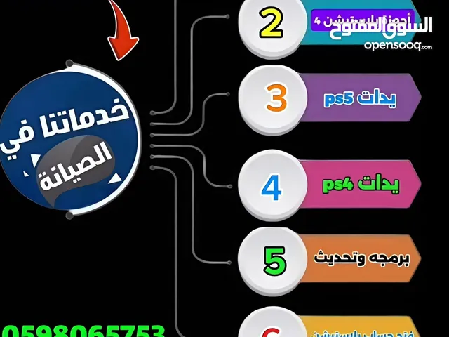 صيانة أجهزة ويدات البلاستيشن 5+4