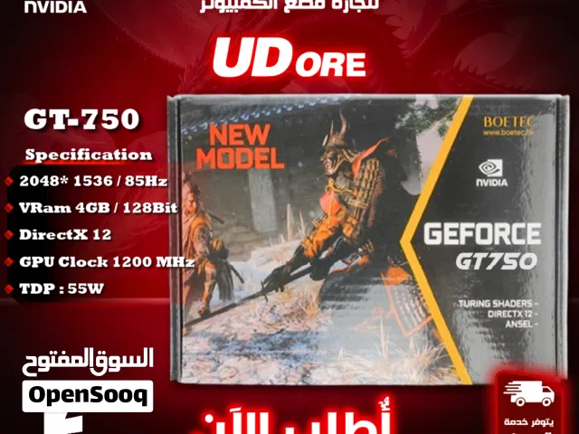 كرت شاشه جيمنغ يودور نفيديا  UDORE Nvidia GeForce 750 DirectX 12 / Ansel VRAM 4G