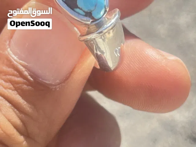 خاتم فضه مرصع بفيروز نيشابوري