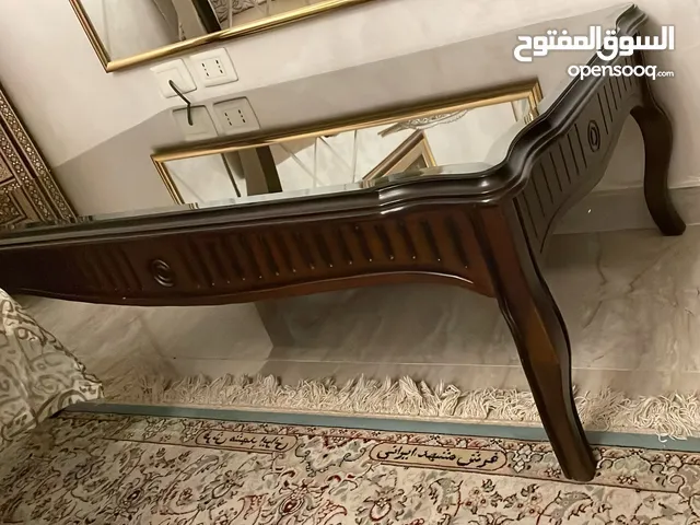 غرفه سفرة خشب زان +طاوله وسطيه