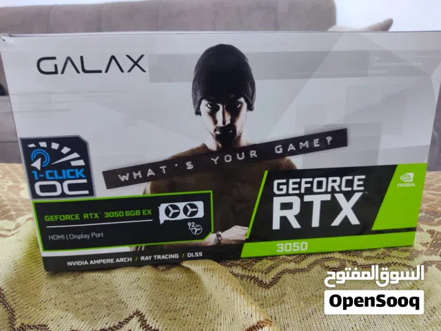 كرت شاشة RTX 3050 6GB VRAM GDDR6 لا يحتاج منفذ طاقة خارجي بحالة الوكالة استعمال اربع اشهر بسعر ممتاز