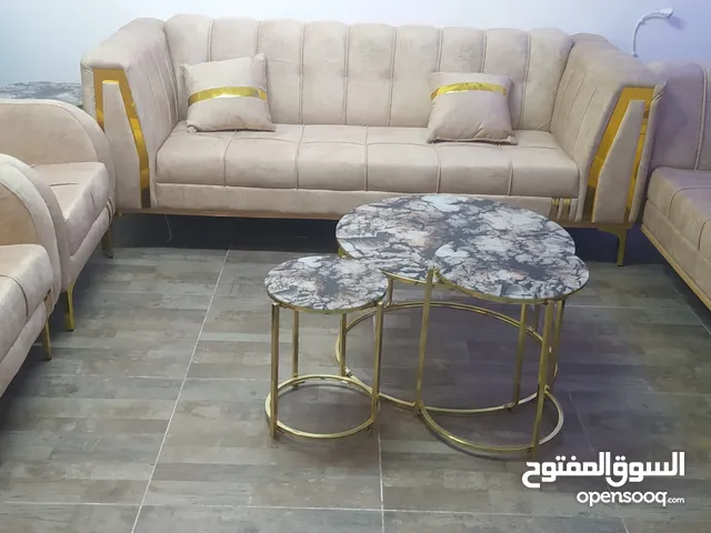 صالون سبع مقاعد خشب زان مستعمل شهر فقط بحاله ممتازه