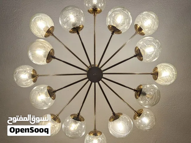 Modern Brass Sputnik Chandelier with 12 Glass Globe Shades