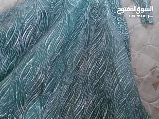 فستان اللون تركوراز الميقاس M (38) طويل