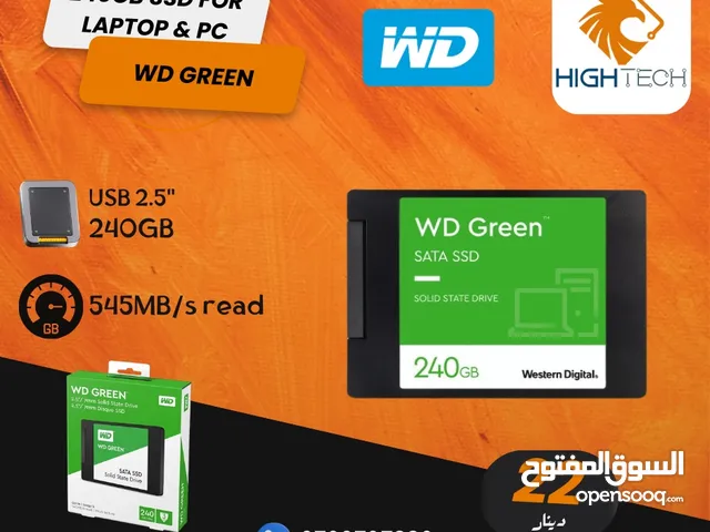 ذاكرة تخزين داخليه 240GB SSD WESTERN DIGITAL للكمبيوتر و لابتوب