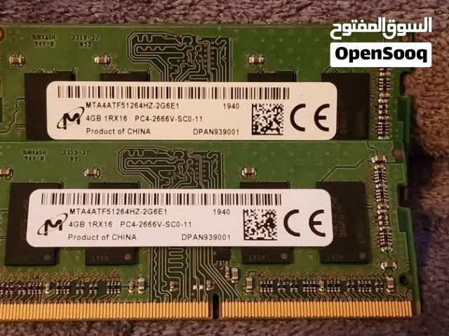 كرت رام ddr4 8g للبيع شغال اموره طيبه ومعاه ضمانة التجريب
