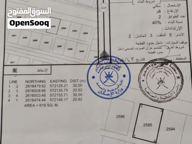 ارض للبيع ولايه بركاء القريحه 6 زاويه موقع ممتاز ومساحه ممتازه