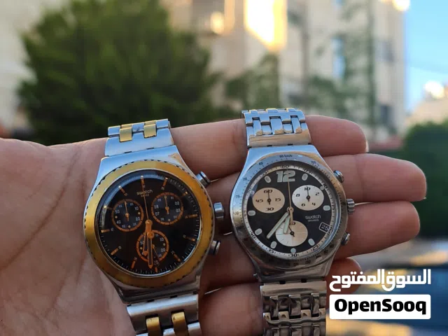 قطعتين من أرقى ساعات Swatch Irony Chronograph السويسرية الأصلية