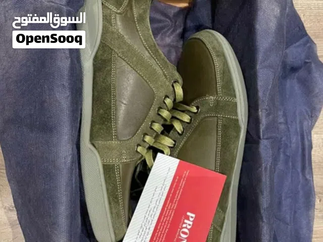 فررصة_لسرعة البيع_حذاء_برند-Pronto أصلي اوريجينال جديد زيرو مقاس41-زيتي جلد وشمواه بالكارتونه