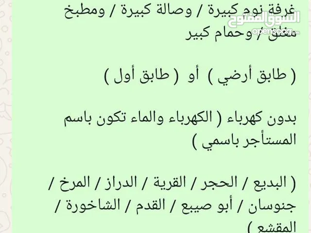 60 m2 1 Bedroom Apartments for Rent in Northern Governorate Abu Saiba