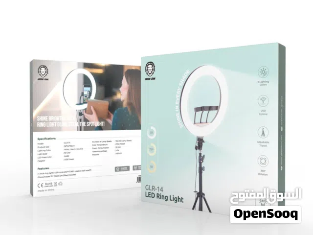 رينج لايت إضاءة مثالية لكل تصوير وبث مباشر من جرين ليون Green Lion GLR-14 LED Ring Light