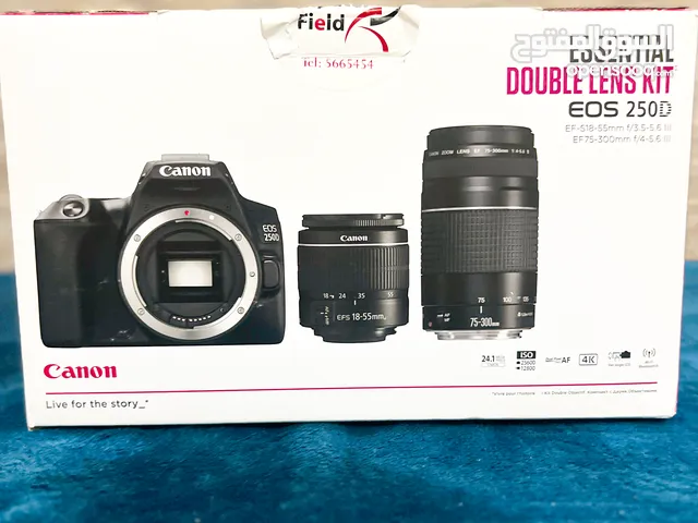 Canon 250D شبه جديد مع عدستين واكسسوارات – السعر 390 دينار و قابل للتفاوض البسيط