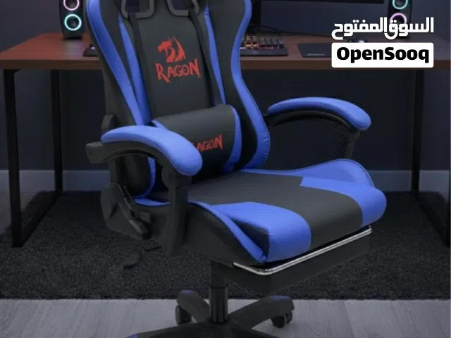 كرسي جيمنج جديد مع مسند للرجل ومسند للضهر ومسند للرقبة اخر حبتين لون ازرق بسعر ولا بلخيال اخر قطعتين
