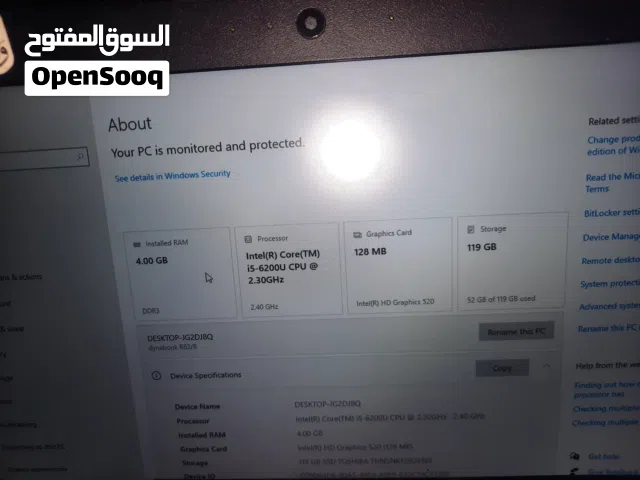 لابتوب توشيبا core i5 6200 جيل سادس