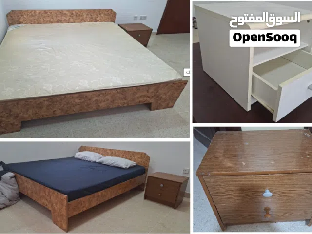 King Size Bed + Mattress + 2 Side Tables