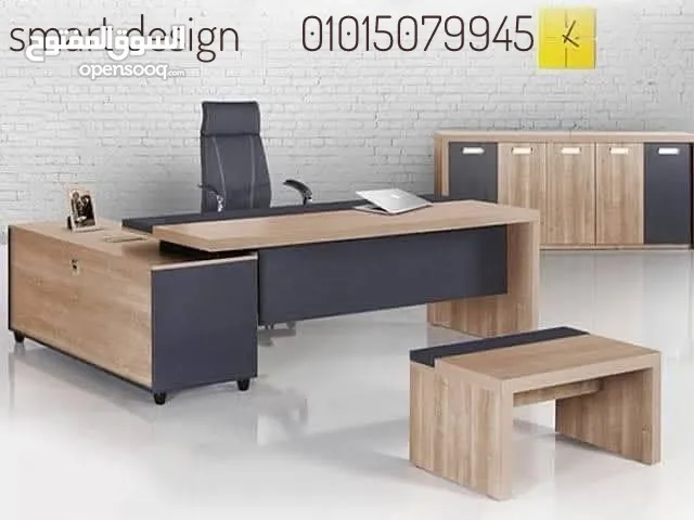 مكتب مدير مكتب مودرن +سايد جانبي + وحده ادارج خشب MDf اسباني office desk. office furniture