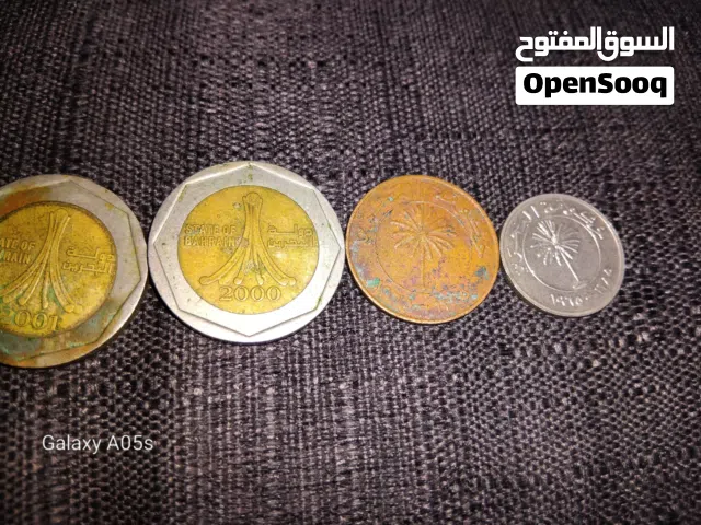عملات بحرينيه قديمه 500 فلس سنة 2000/2001 و 50 فلس سنة 1965 و 10 فلوس سنة 1965
