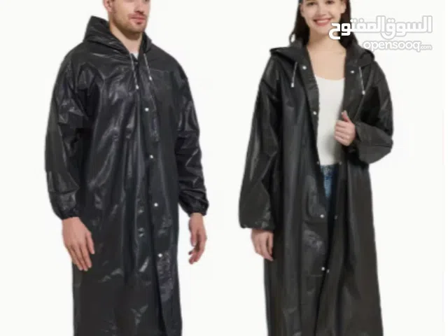 معطف مطر طويل عالي الجودة - مصنوع من مادة EVA المتينة، بتصميم قلنسوة قابل للتعديل، خفيف الوزن
