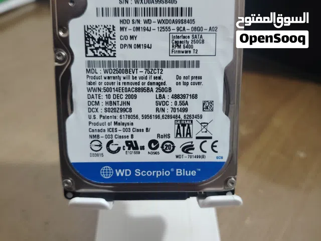 هارد HDD WD كالجديد مساحة 250GB