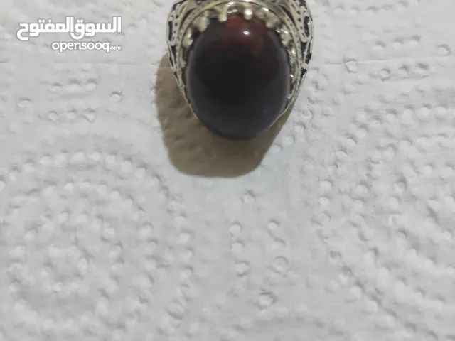 خاتم فضّة 925 متوّج بحجر الدَم الأصلي