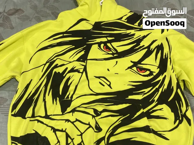 Neon green anime hoodie in great condition