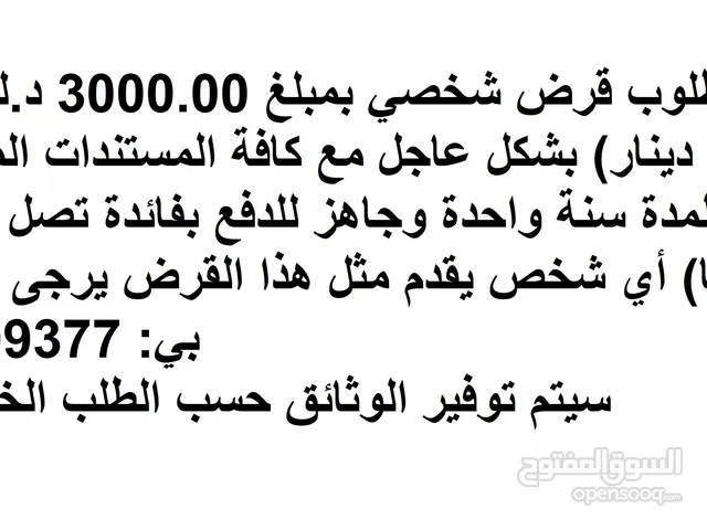 Required Loan 3000 KD