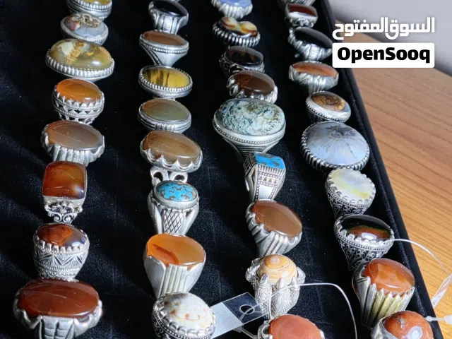 خواتم فضة صياغات بحريني وايراني جميلات جدا شغل يدوي احجار عقيق كبدي وشرف الشمس وعقيق مصور ومشجر