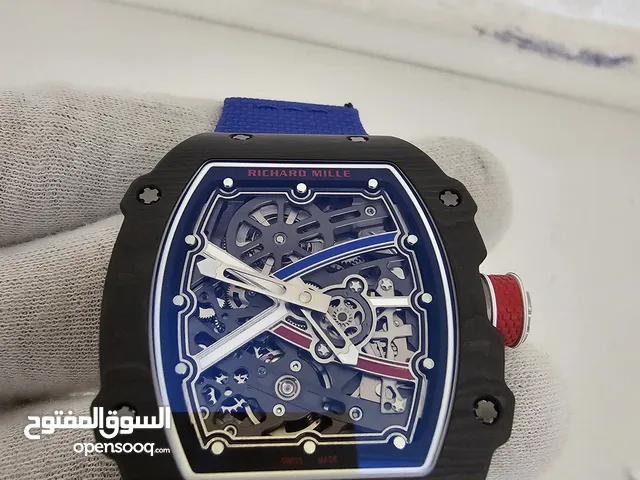 RICHARD MILLE EXTRA FLATE SWISS SUPER CLONE LIGHT WEIGHT AUTOMATIC WATCH carbon black,red, white