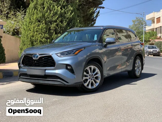 تويوتا هايلاندر 2021 لون بترولي بلاتينيوم اعلى صنف 7 جيد