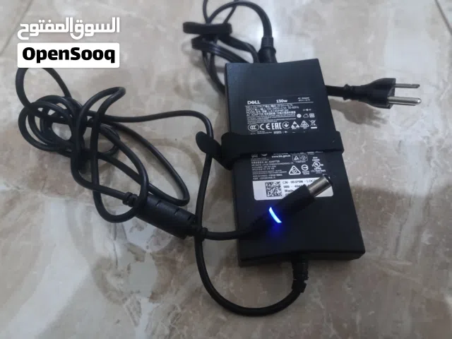 شاحن لابتوب أصلي بحالة الوكالة Dell 130 واط  مدخل دائري عريض DC  بحالة الجديد