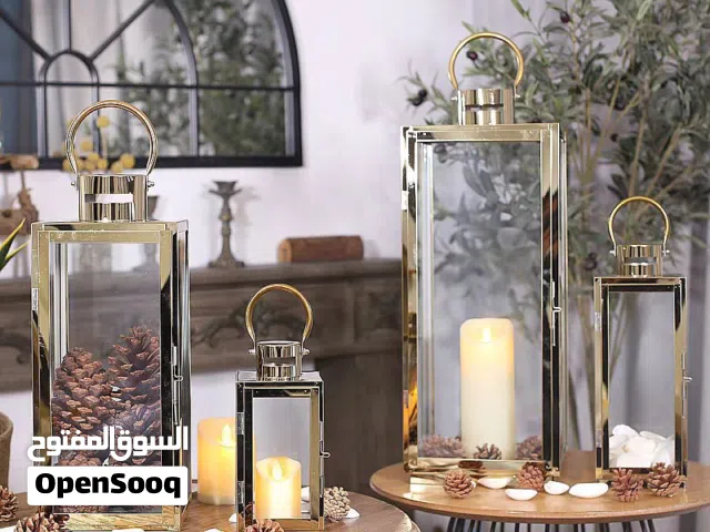 طقم الفانوس الثلاثي المستورد  مستورد – تصميم أنيق وفخم يناسب كل الديكورات