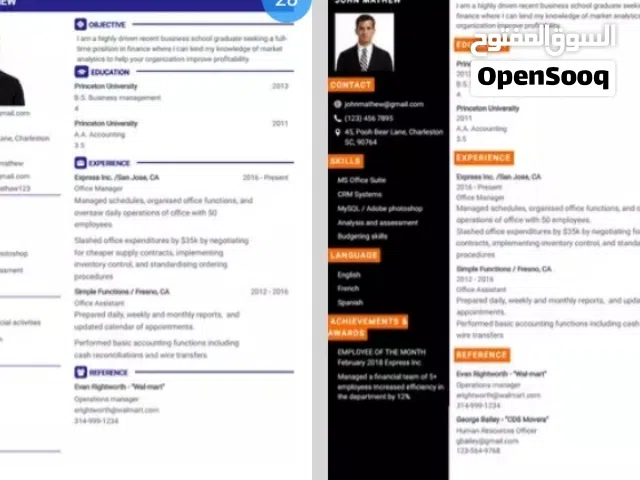 نصمم لك سيرة ذاتية ممتازة cv cv