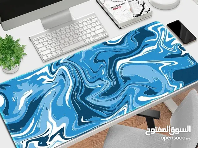 Large blue smooth and wavy mouse pad