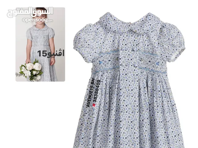 فستان سموكنج روزاليا صناعه بريطانيه New Handmade smocked dress with nice embroidery 100% cotton
