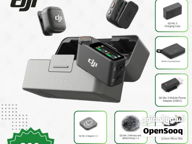 DJI Mic 3 (2 TX + 1 RX + Charging Case), Wireless Microphone for iPhone/Camera/Android