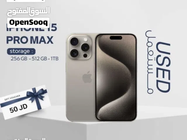 IPHONE 15 PRO MAX ( 1-TB ) USED ///ايفون 15 برو ماكس ذاكرة 1 تيرا مستعمل وكاله
