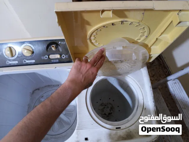 غساله نوع هيتاشي مستعمله للبيع شغاله ونضيفه عطلان بيها التنشيف فقط