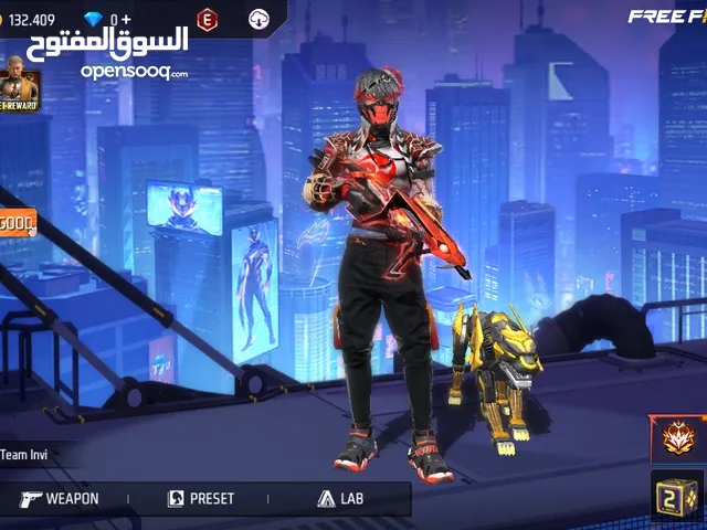 This freefire account has 8 evo guns and 3 max [ يحتوي حساب Freefire هذا على 8 بنادق Evolution  3M ]