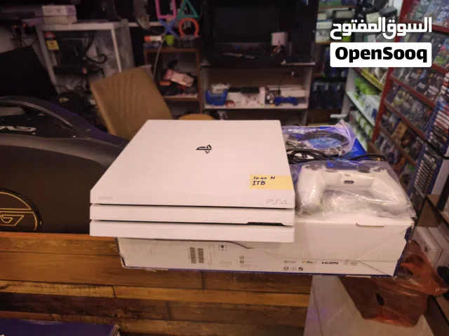 بلي4 برو بالة لون ابيض تحديث 10.00 مهكر قرص مع جوستك أصلي ابيض هارد تيرا نظافة عالية السعر 330 ألف .