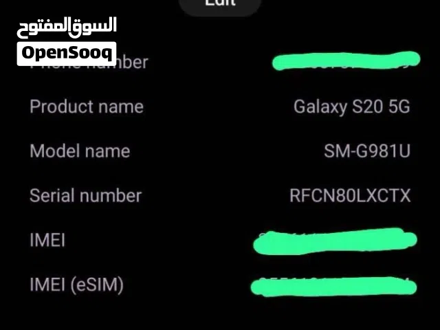 Samsung s20 5g 128 gb 4 gb ram