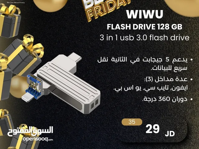 wiwu flash drive 128 GB 3 in 1 usb 3.0 flash drive