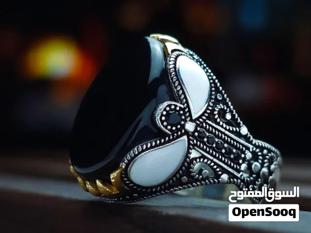 خواتم فضة فاخرة عيار 925 وعقيق يمني أصيل..