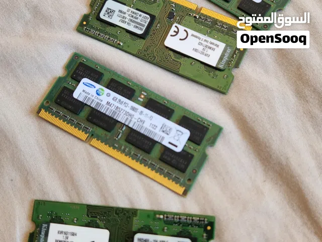 رامات لابتوب DDR3 بحجم 4 جيجا للقطعة (Samsung & Kingston)