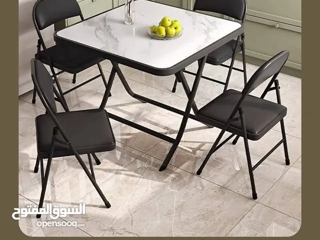 طاولة معيشة زجاج +معدن قابلة للطي