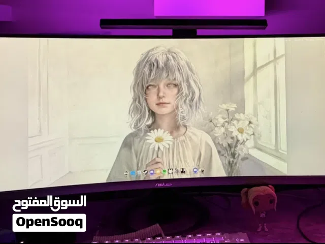 شاشة قيمنق نظيفة جداً اخت الجديدة  ASUS Ultrawide 34 بوصة Curved   موديل MX34VQ