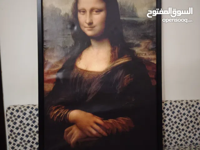 لوحه الموناليزا نفس الاصليه تقدر تشوفها من اي اتجاه 80*120 تحفه فنيه راقيه