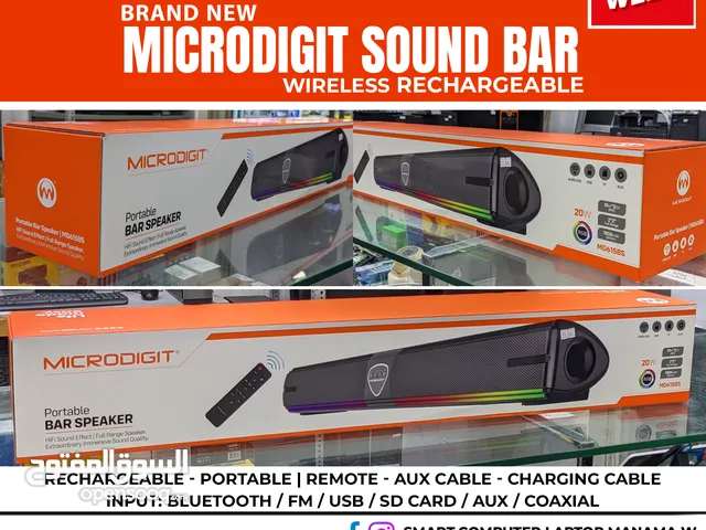 Sound Bar Brand New Wireless Rechargeable with Remote Input Bluetooth / FM / USB / SD